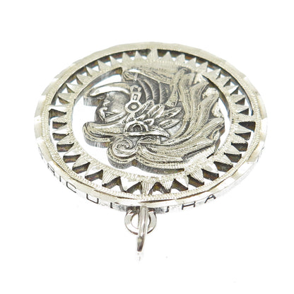 720 Silver Vintage Mexico 5 Pesos Cut-Out Indian Head Coin Pendant