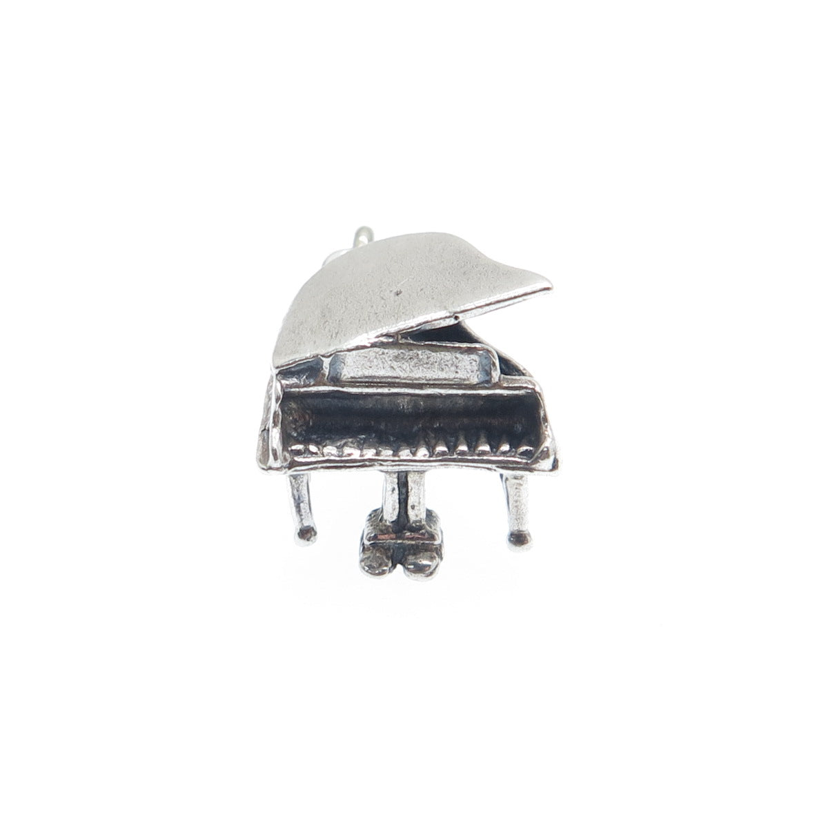 JEWELART Sterling Silver Vintage Grand Piano Locket Minimalist 3D Charm Pendant