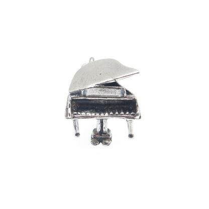 JEWELART Sterling Silver Vintage Grand Piano Locket Minimalist 3D Charm Pendant