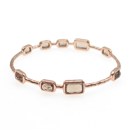 IPPOLITA Sterling Rose Gold Plated Real Smoky Quartz Rock Candy Bracelet 7.75"