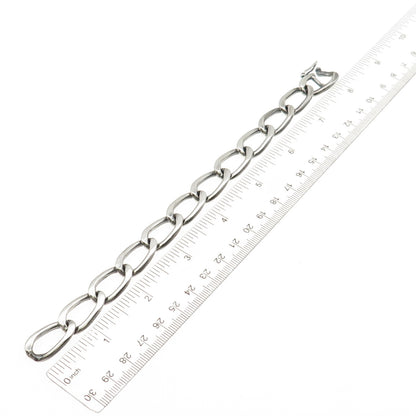 925 Sterling Silver Vintage Mexico Oval Curb Link Bracelet 7.5"