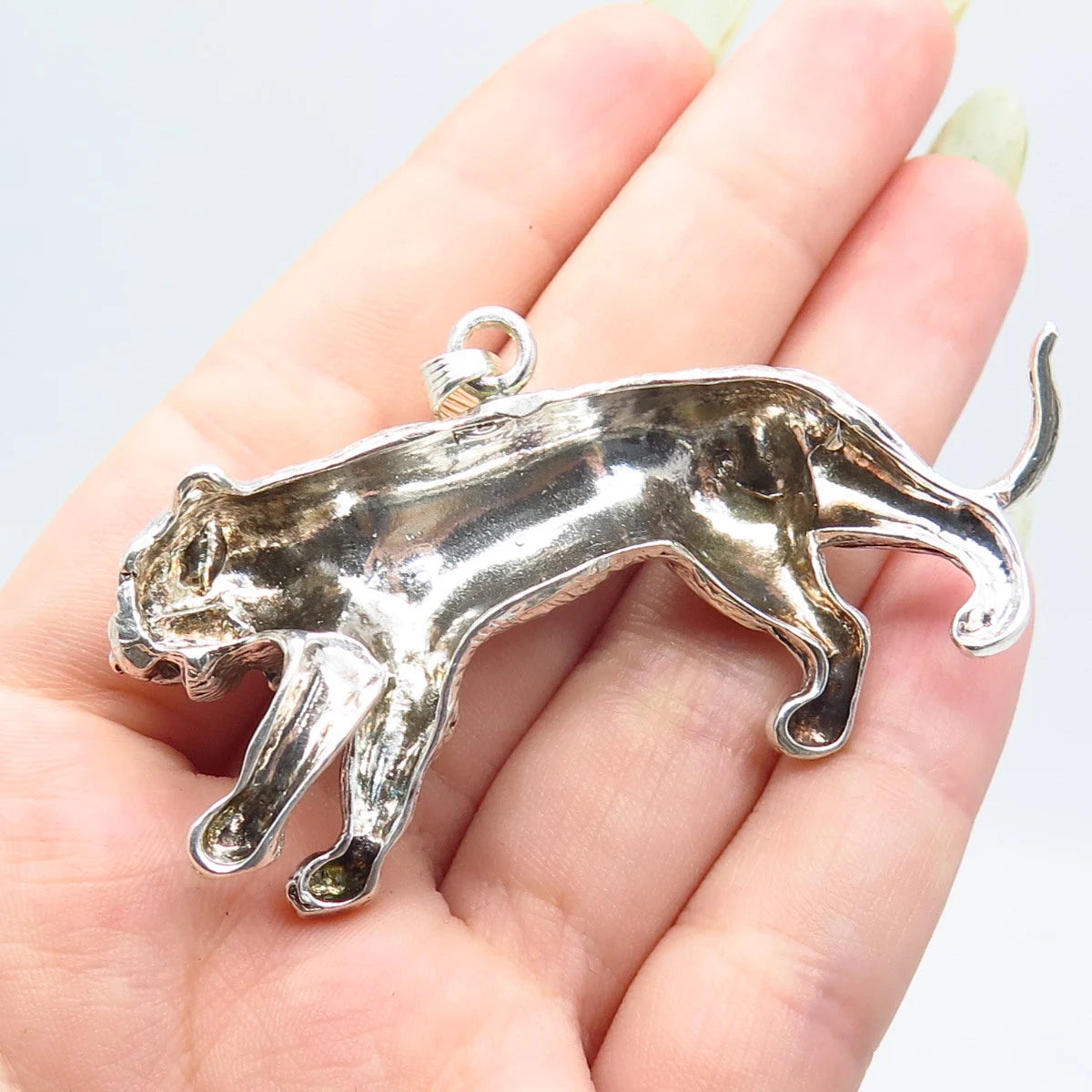 925 Sterling Silver Vintage Lion / Leo Zodiac Sign Pendant