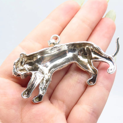 925 Sterling Silver Vintage Lion / Leo Zodiac Sign Pendant