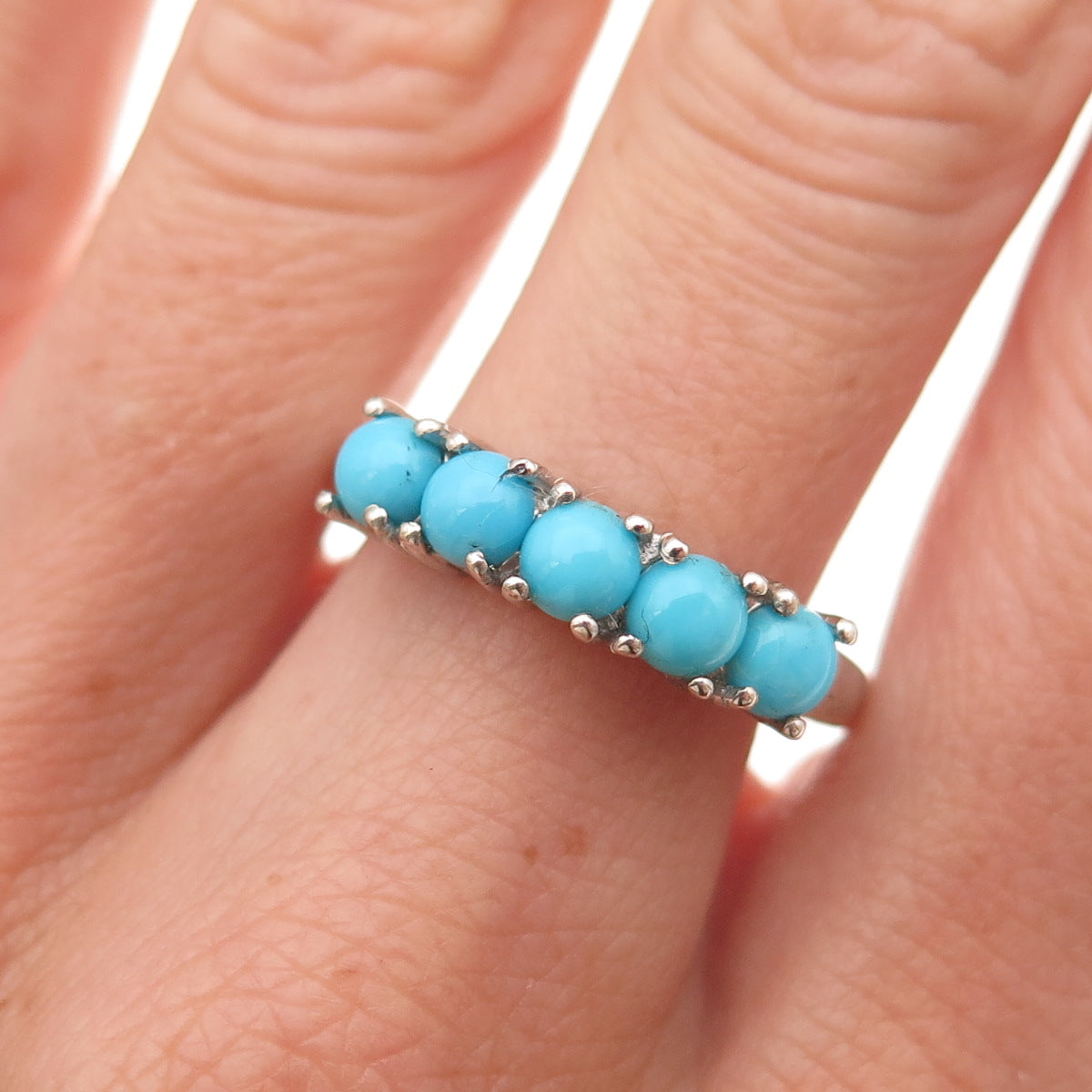 Chuck Clemency 925 Sterling Silver Real Sleeping Beauty Turquoise Ring Size 8.25