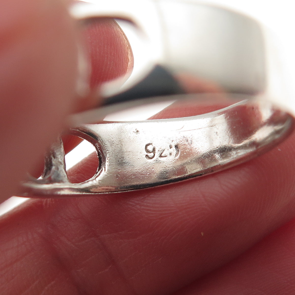 925 Sterling Silver Vintage Cuban Link Ring Size 10.75