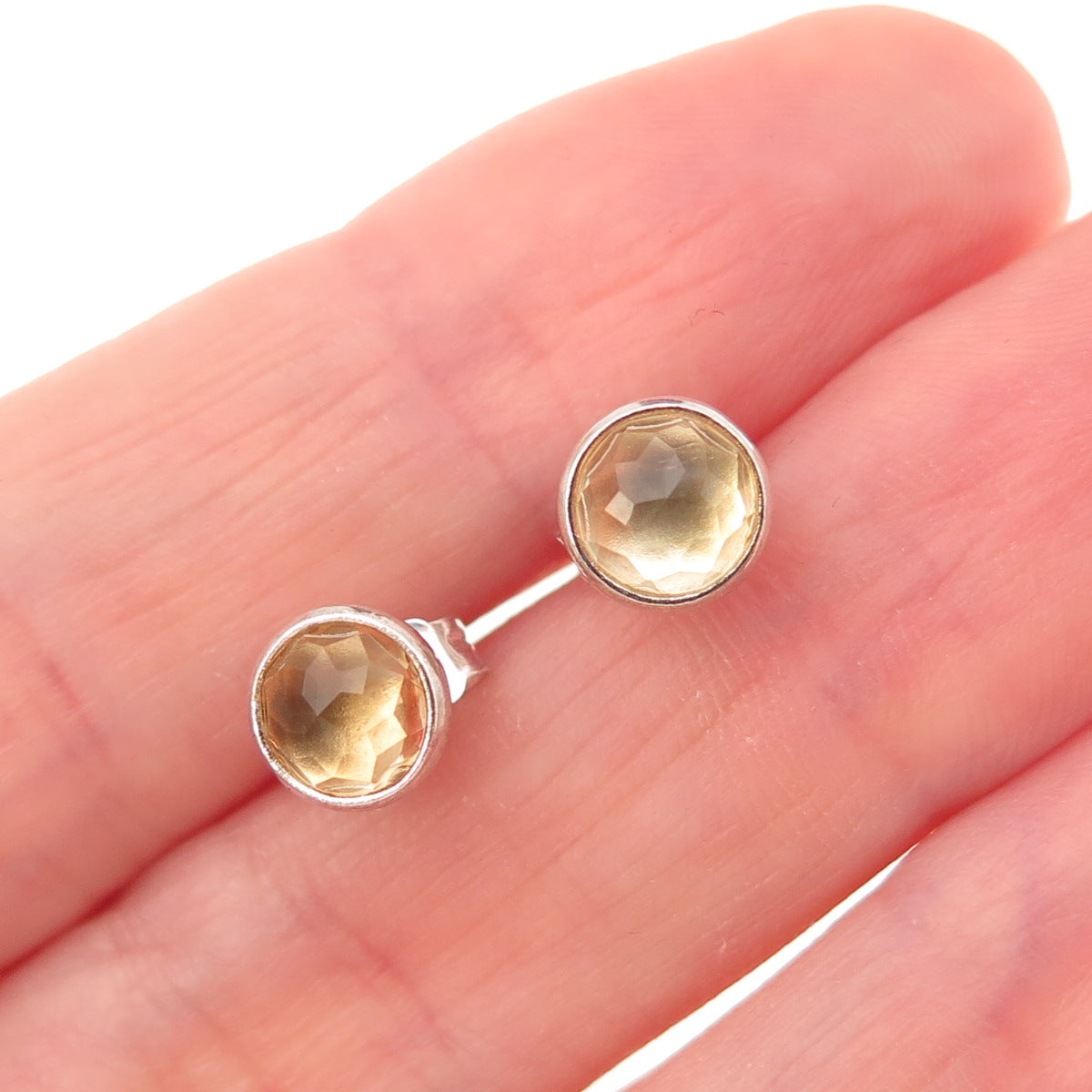 Pandora Sterling Silver Real Citrine November Birthstone Droplet Stud Earrings