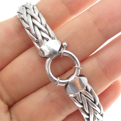 925 Sterling Silver Woven Hollow Link Bracelet 6.75"