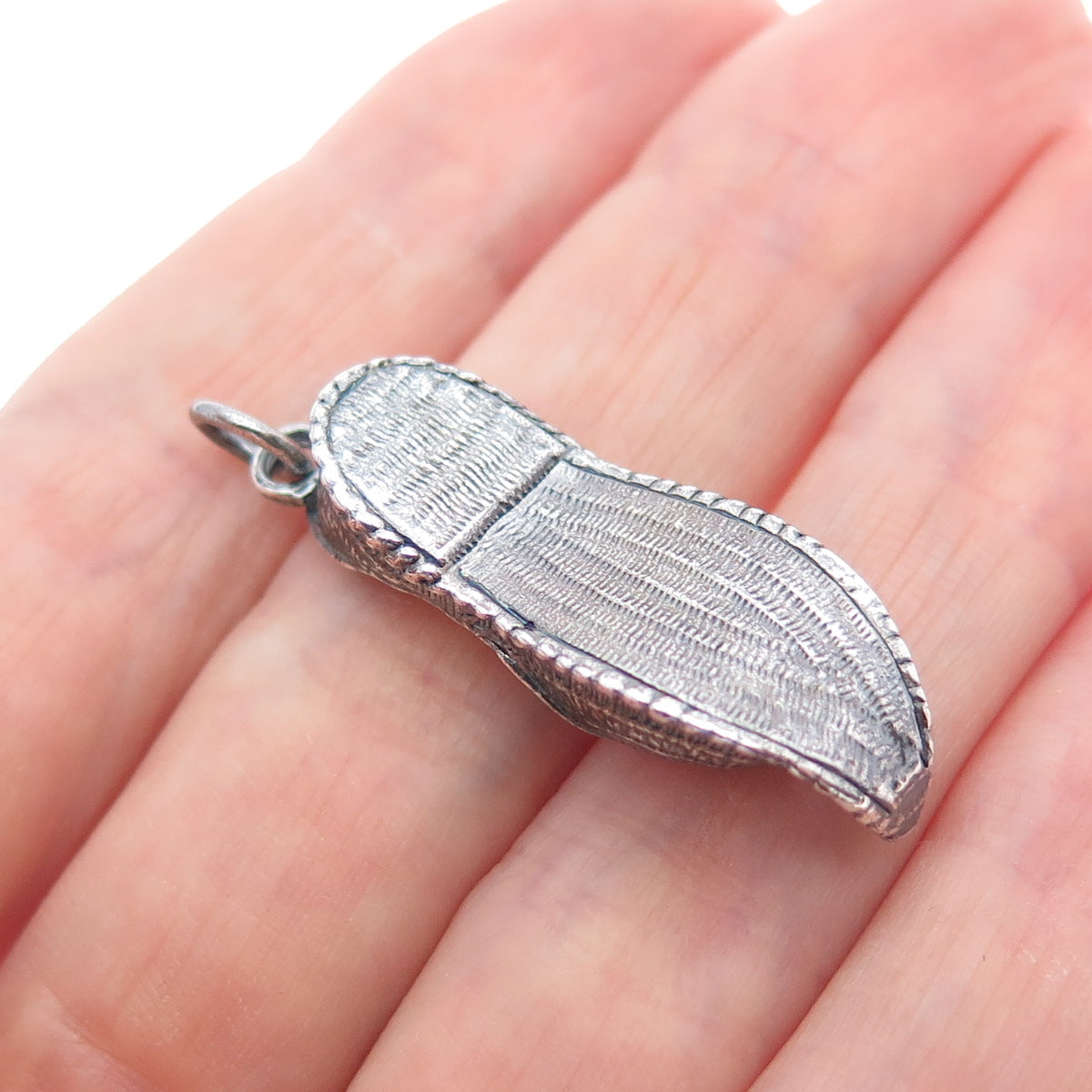 925 Sterling Silver Vintage Dutch Clogs Oxidized 3D Charm Pendant