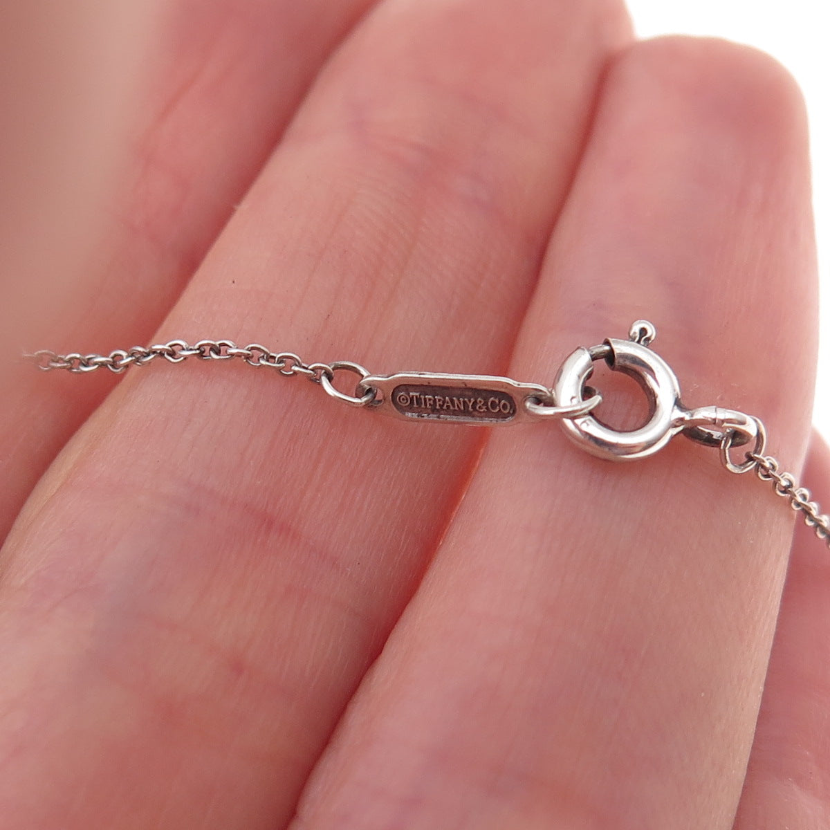 Tiffany & Co. 925 Sterling Vintage 1837 Collection Bar Cable Chain Necklace 16"