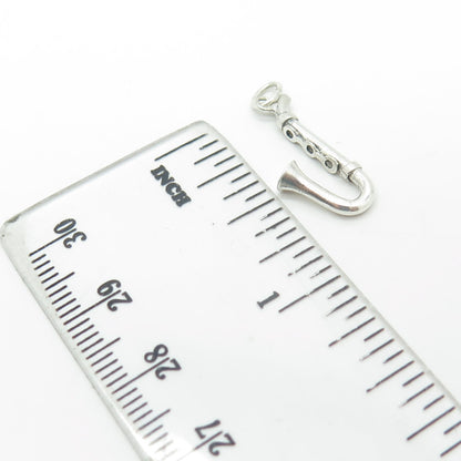 925 Sterling Silver Vintage Saxophone Musical Instrument Charm Pendant