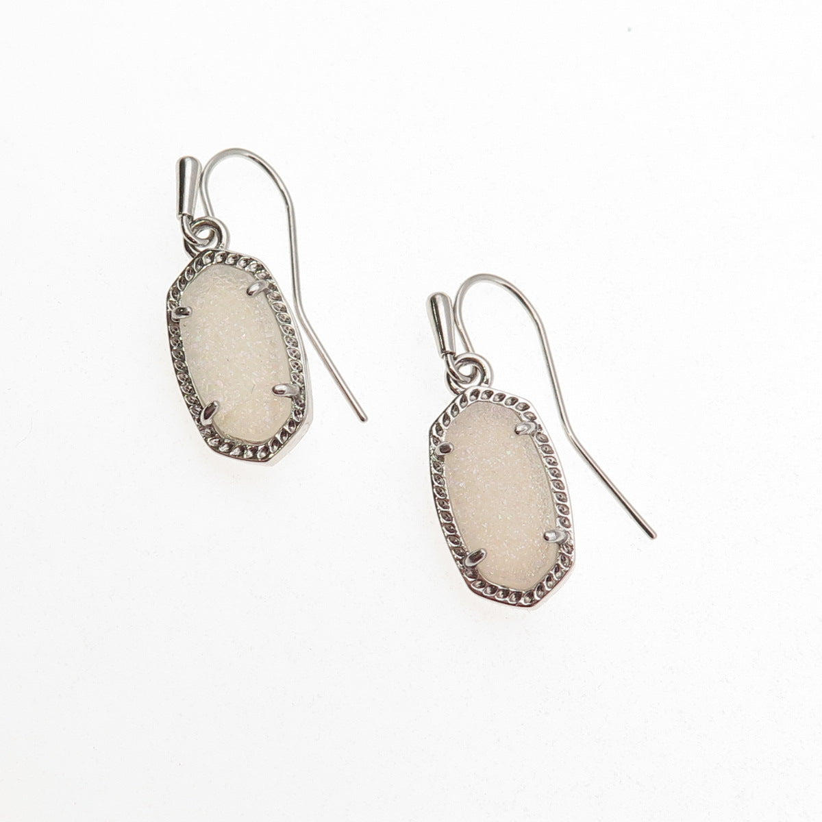 Kendra Scott Silver-Tone Real Druzy Dangle Earrings