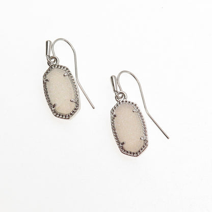Kendra Scott Silver-Tone Real Druzy Dangle Earrings
