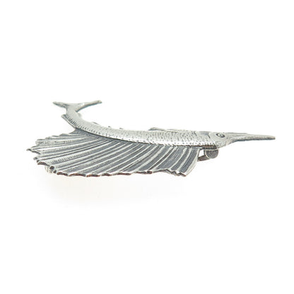925 Sterling Silver Antique Art Deco Swordfish Pin Brooch