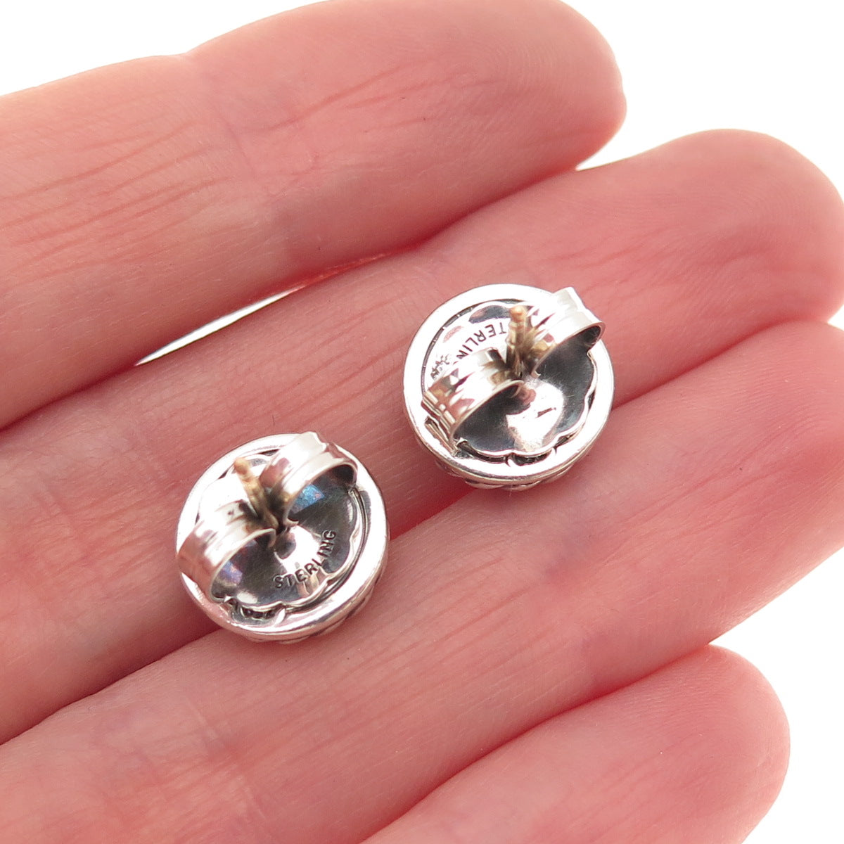 David Yurman Sterling Silver 18K Gold Vintage Real Diamond Cookie Cable Earrings