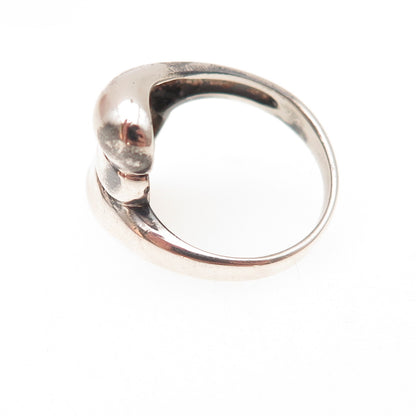 925 Sterling Silver Vintage Modernist Oxidized Ring Size 7.5