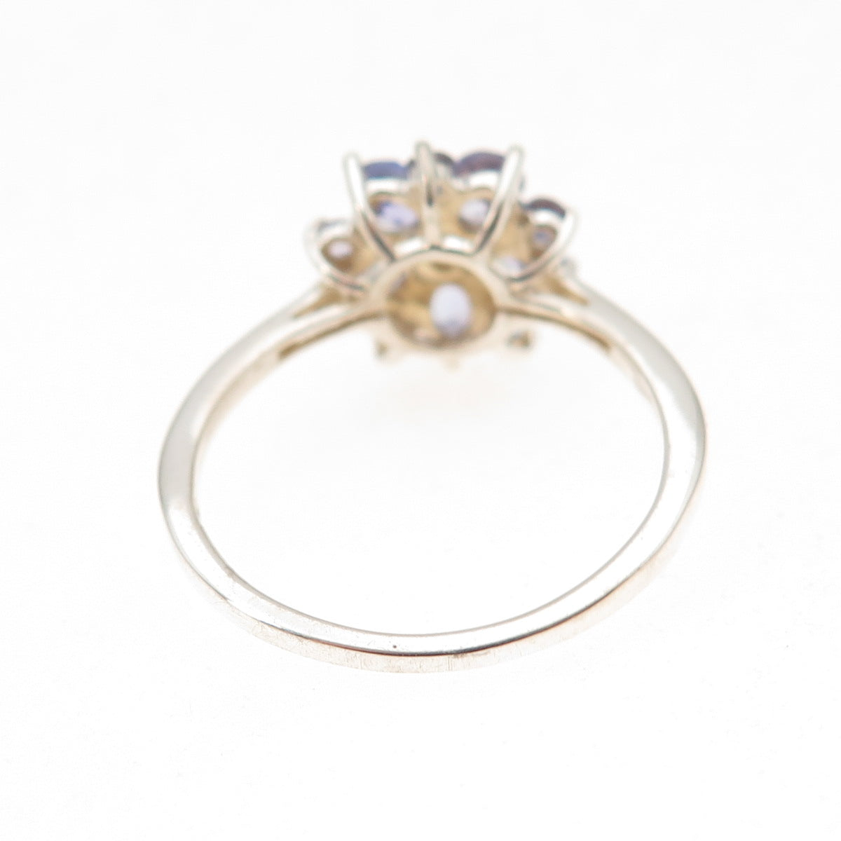Chuck Clemency 925 Sterling Silver Real Tanzanite Floral Ring Size 7.25