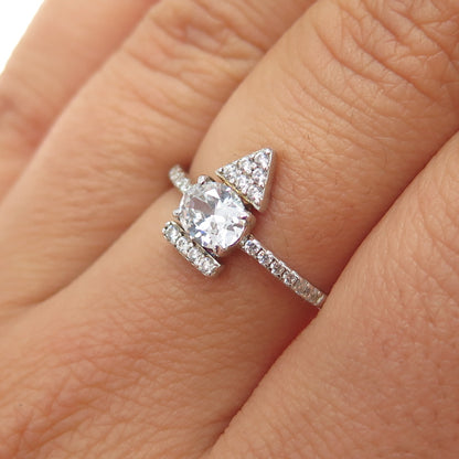 BOMB PARTY 925 Sterling Silver White C Z Arrow Ring Size 7.25