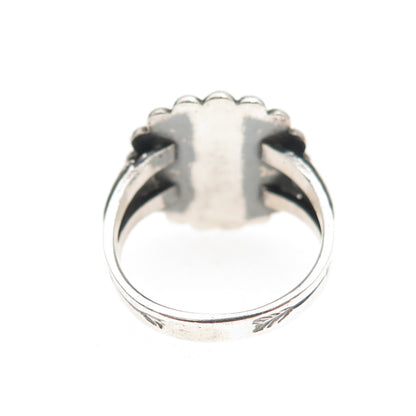 Old Pawn Sterling Silver Vintage Southwestern Sun Beaded Tribal Ring Size 5.25