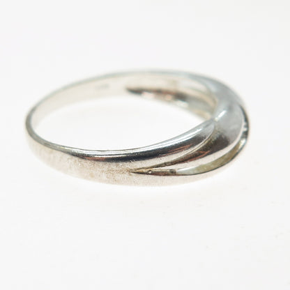 925 Sterling Silver Vintage Modernist Wavy Ring Size 8.25