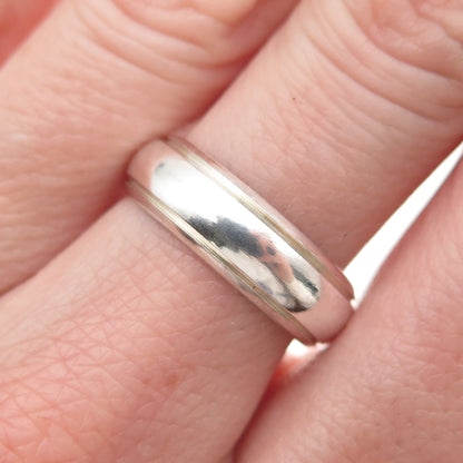925 Sterling Silver Vintage Wedding Band Ring Size 7