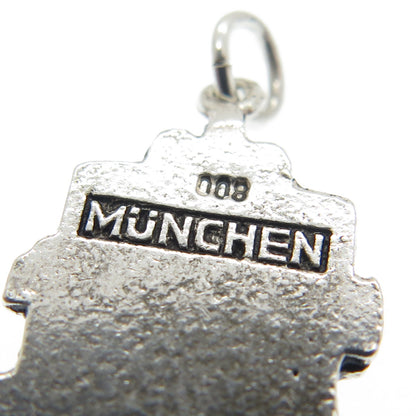 800 Silver Vintage Germany Munich Glockenspiel Pendant