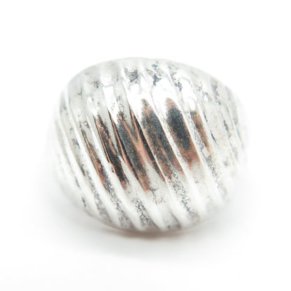 925 Sterling Silver Vintage Modernist Dome Ring Size 6.75