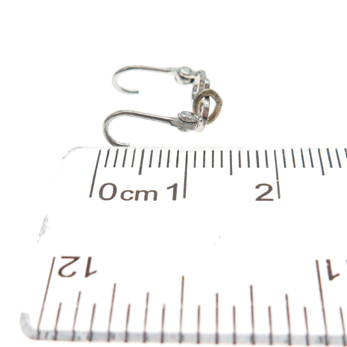 925 Sterling Silver Antique Art Deco Folding Glasses Minimalist 3D Charm Pendant