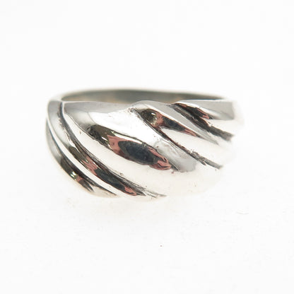 925 Sterling Silver Vintage Modernist Oxidized Ring Size 6