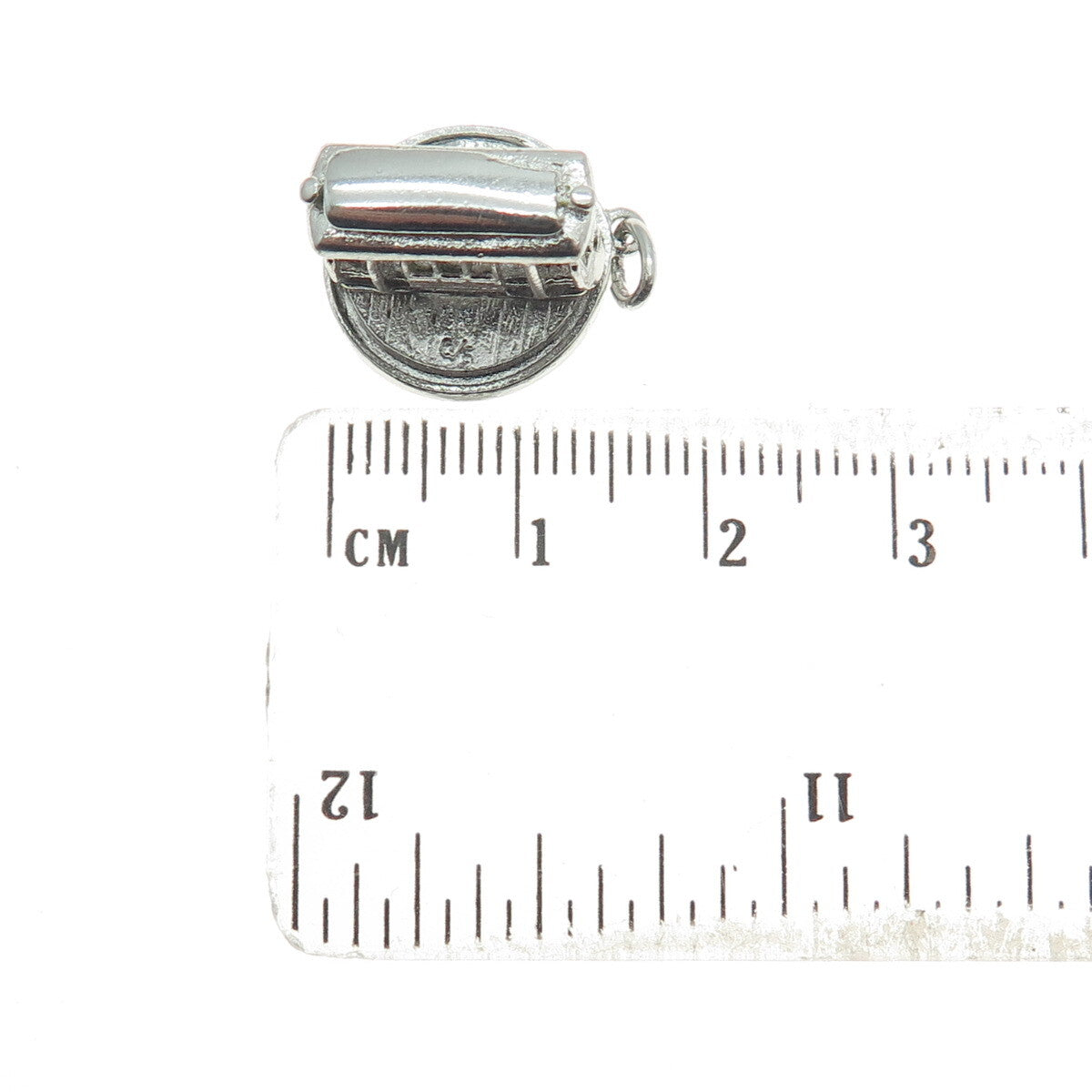 925 Sterling Silver Antique Art Deco SF Cable Car Minimalist 3D Charm Pendant