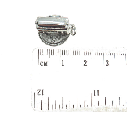 925 Sterling Silver Antique Art Deco SF Cable Car Minimalist 3D Charm Pendant