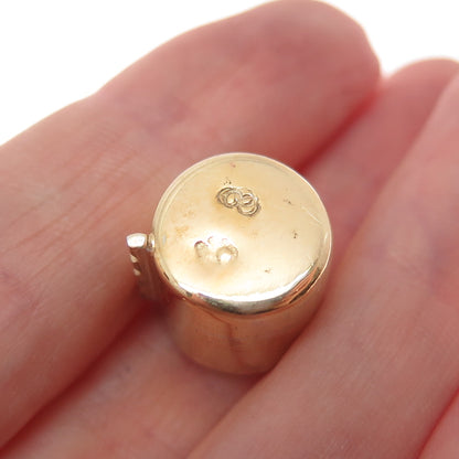 800 Silver Vermeil Antique Italy Enamel Storyteller Tube Slide Lipstick Case #58