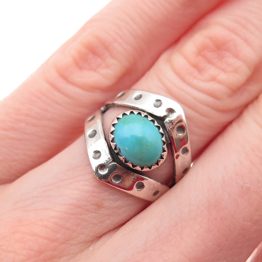 Henry Mariano Navajo Old Pawn 925 Sterling Silver Vintage Turquoise Ring Size 5