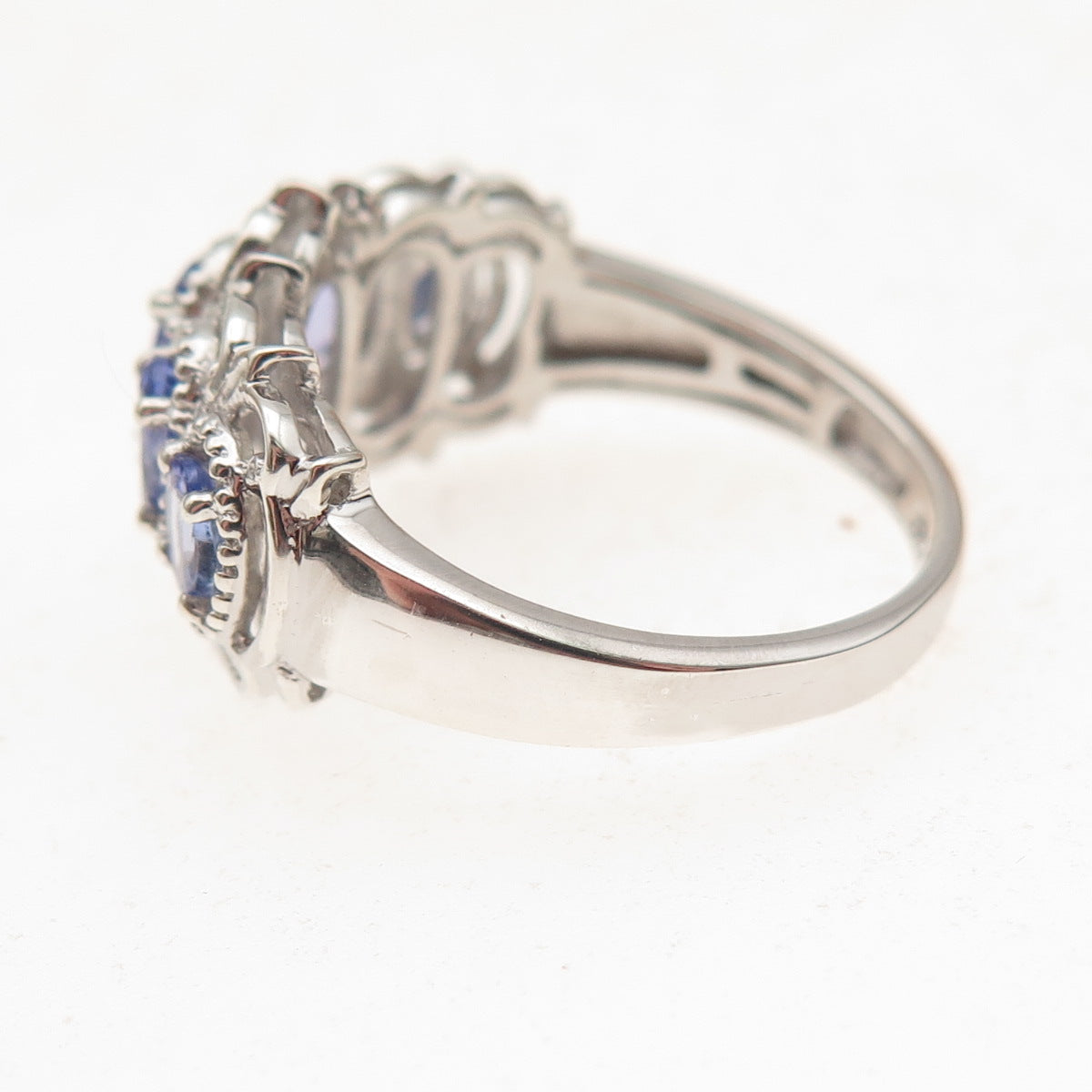 Chuck Clemency 925 Sterling Silver Real Oval-Cut Tanzanite Ring Size 8