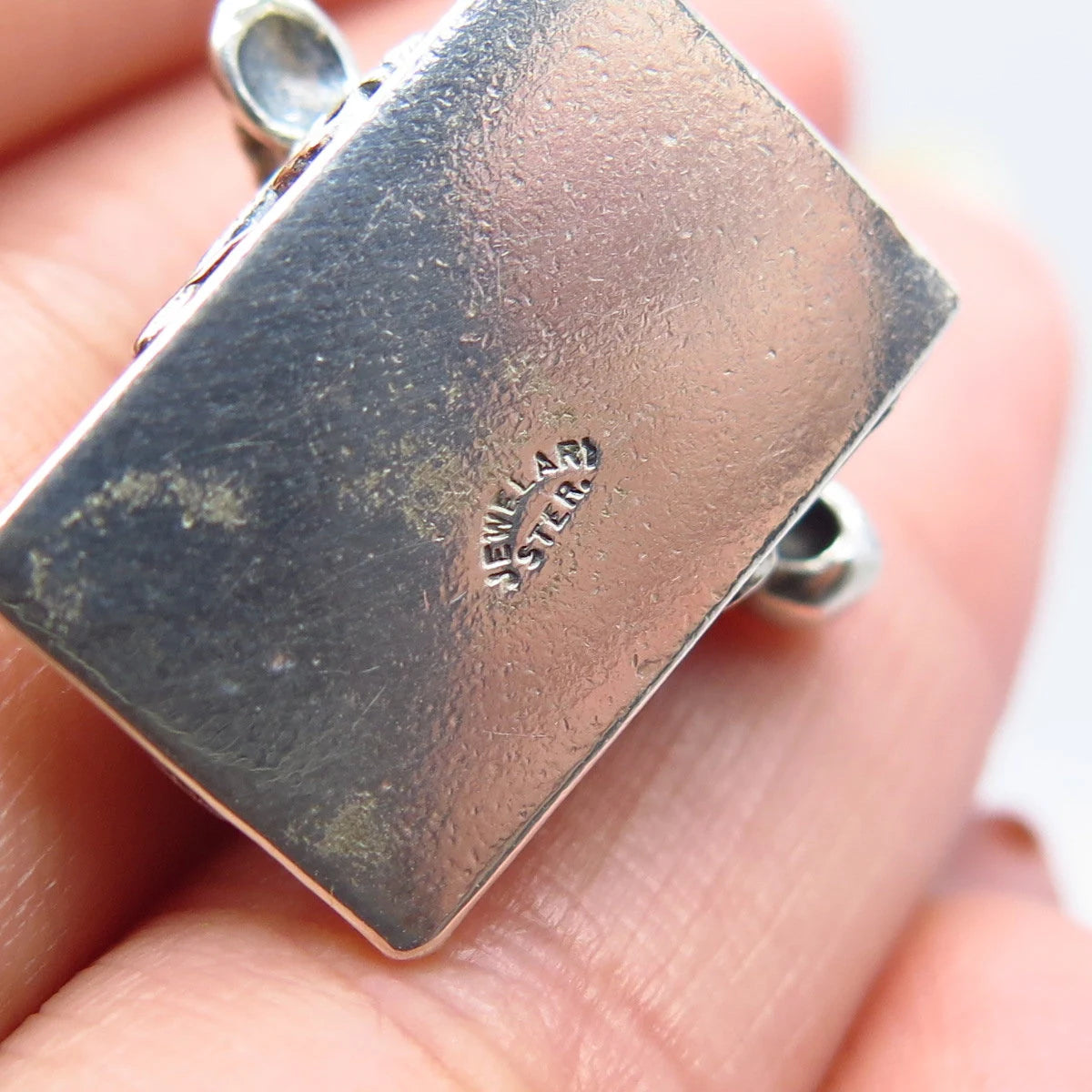 925 Sterling Silver Vintage Jewelart Retro Rotary Phone Movable Charm Pendant