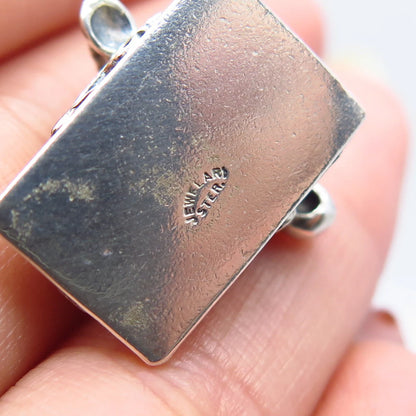 925 Sterling Silver Vintage Jewelart Retro Rotary Phone Movable Charm Pendant