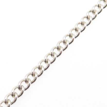 W.J. SUTTON 925 Sterling Silver Vintage 1970 Birmingham Curb Link Bracelet 7.25"