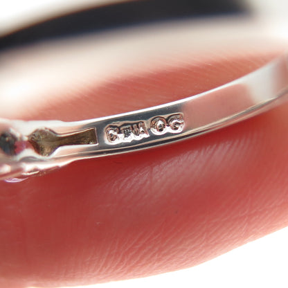 925 Sterling Silver Round-Cut Pink C Z Half Eternity Band Ring Size 5