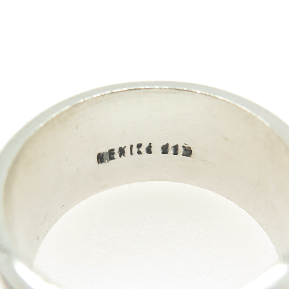 925 Sterling Silver Vintage Mexico Ethnic Band Ring Size 7.75