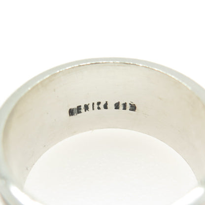 925 Sterling Silver Vintage Mexico Ethnic Band Ring Size 7.75