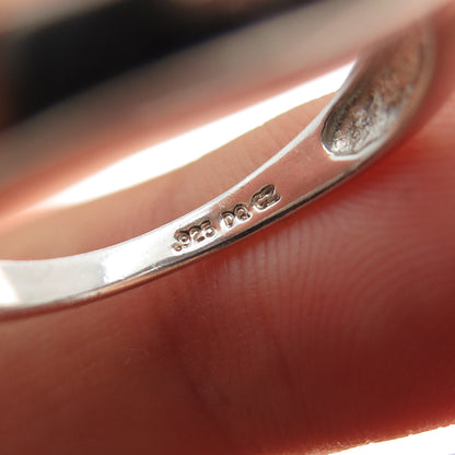 925 Sterling Silver Vintage Triangle-Cut C Z Modernist Bypass Ring Size 8