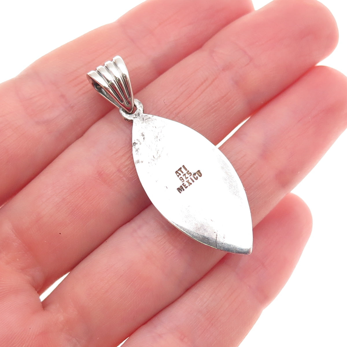 ATI Annika Witt 925 Sterling Silver Vintage Mexico Real Turquoise Charm Pendant