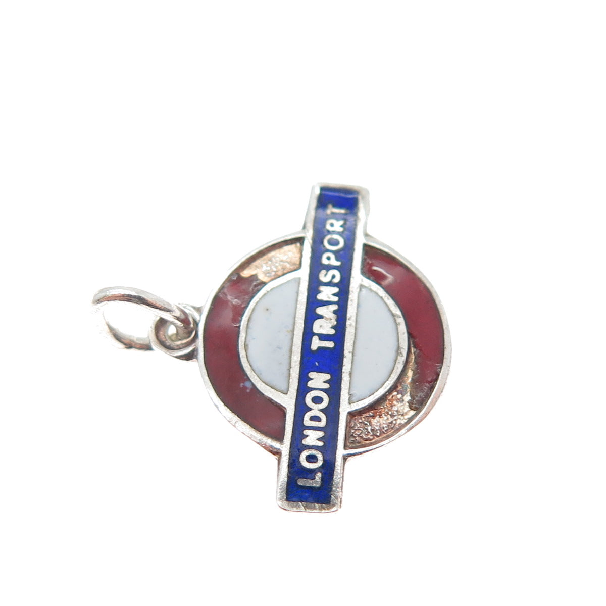 WARD BROS 925 Sterling Silver Vintage 1964 Enamel London Transport Mini Pendant