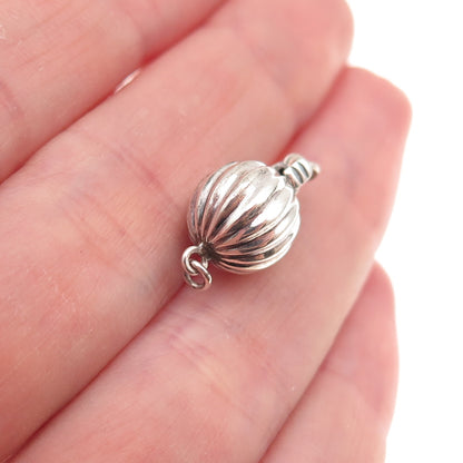 925 Sterling Silver Vintage Bracelet / Necklace Ball Box Lock Clasp