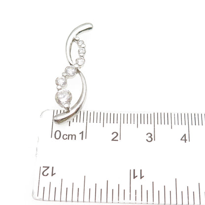 925 Sterling Silver Graduated Round-Cut C Z Infinity Slide Charm Pendant