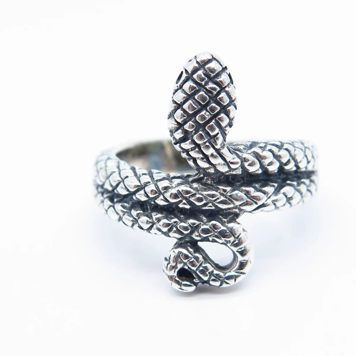 950 Silver Vintage Snake Ring Size 7.75