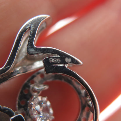 925 Sterling Silver Round-Cut Shaped C Z Mermaid Slide Pendant