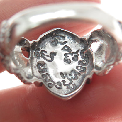 925 Sterling Silver Vintage Jaya Ganesha Elephant Oxidized Ring Size 8.5