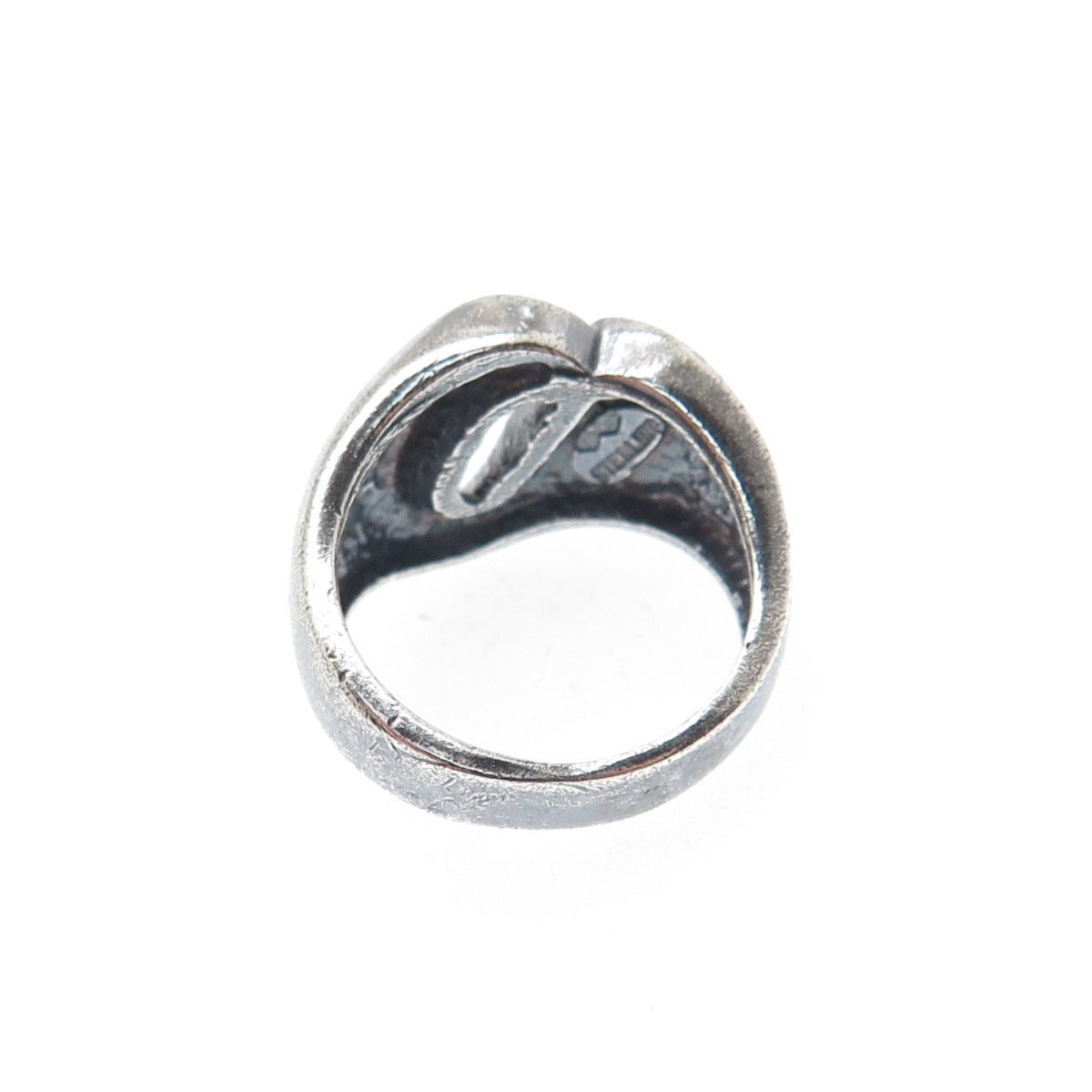 KARLAN & BLEICHER 925 Sterling Silver Vintage Modernist Oxidized Ring Size 6.5