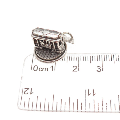 Bell Trading Post Sterling Silver Antique Art Deco SF Cable Car Charm Pendant