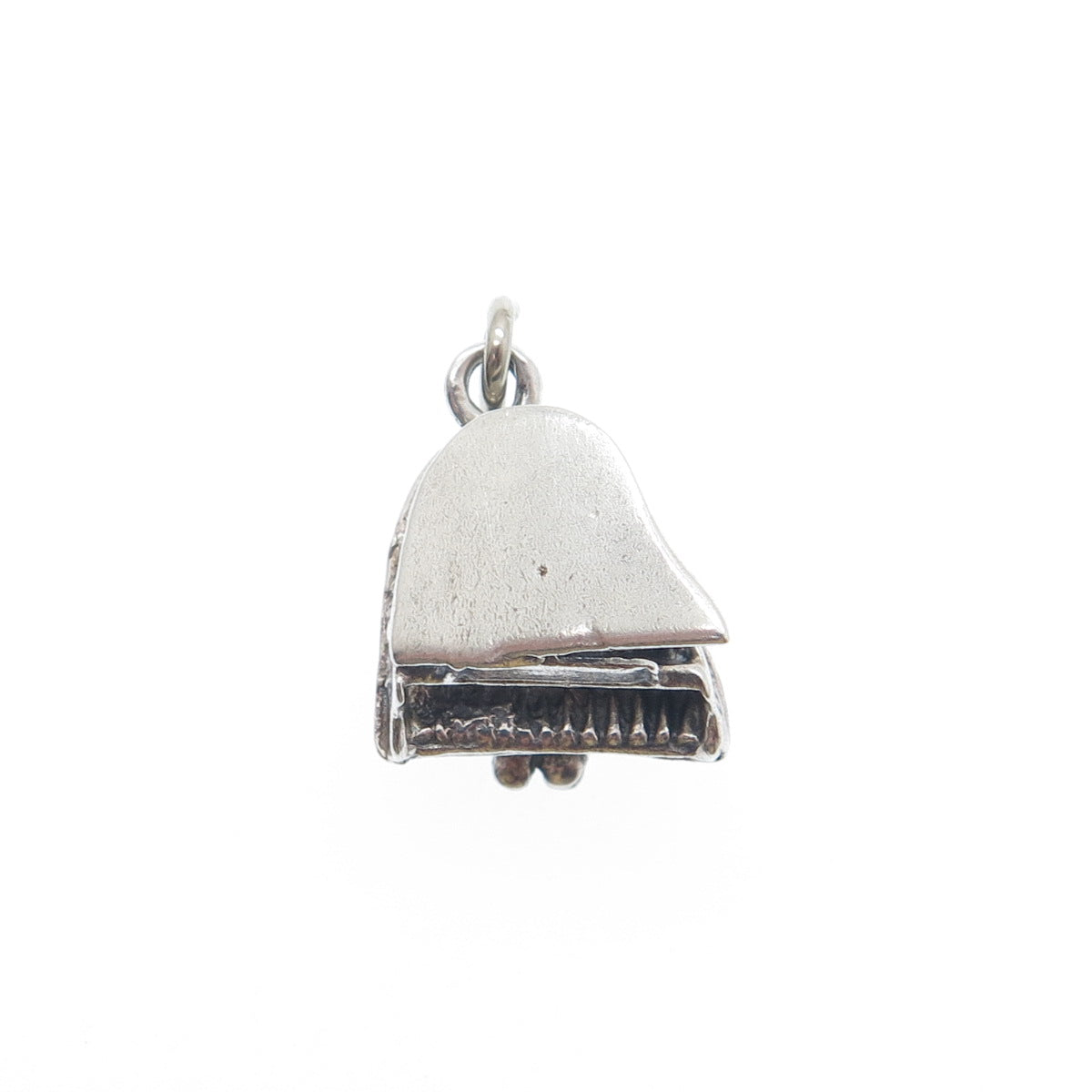 JEWELART Sterling Silver Vintage Grand Piano Locket Minimalist 3D Charm Pendant